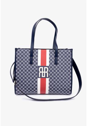 Textured Emblem Tote Bag