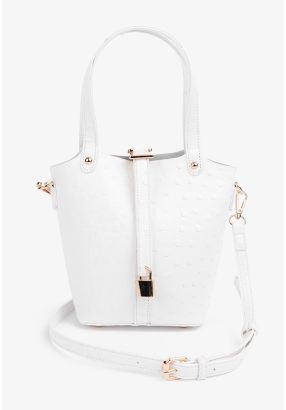 Textured Ostrich Handbag