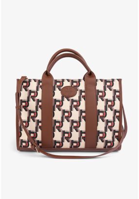 Monogram PU Leather Tote Bag