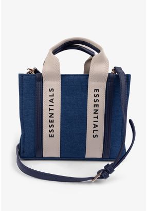 Knitted Denim Crossbody Bag