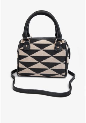 Mini Woven Argyle Hand Bag
