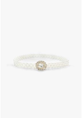 Classic Faux Pearls Belt