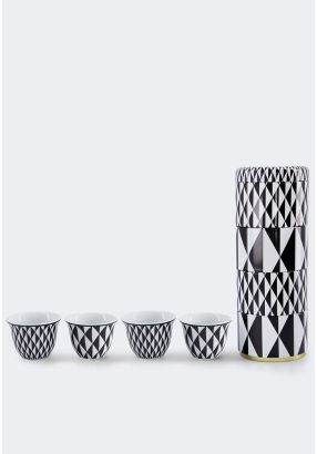 Bone China Tin Box With Arabic Coffee Cup 70 ml (4 pcs)