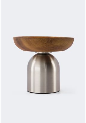 Wooden Bowl With Steel Stand 
