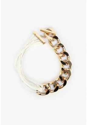 Thread Embellished Chain Necklace