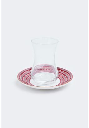 Tea Glass & Bone China Saucer (2 Pcs)