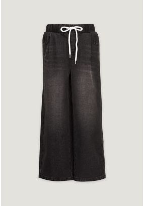 Drawstring Waist Denim Pants