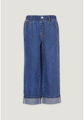 Folded Hems Denim Jeans