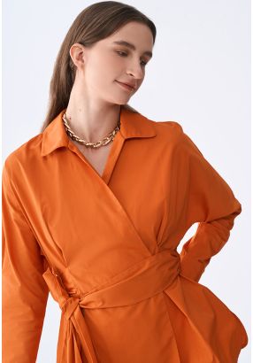 Solid Wrap Belted kimono