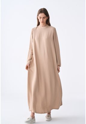 Crinkled Long Sleeve Maxi Dress
