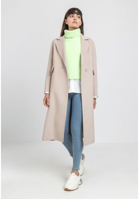 Solid Double Breasted Winter Coat
