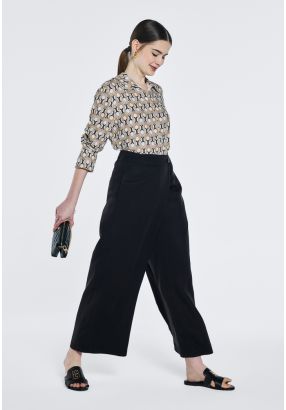 Wide Leg Wrap Trousers