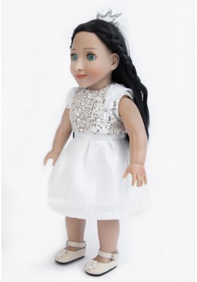 Sequin Pleated A Line Sleeveless Doll Dress