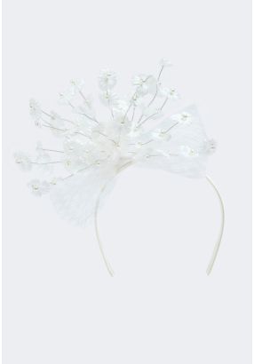 Floral Faux Pearls Fringes Headband