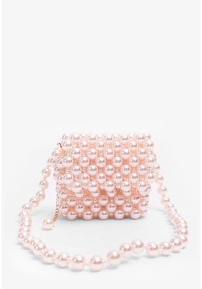 Chunky Faux Pearls Crossbody Bag