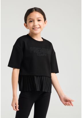 Pleated Hem T Shirt