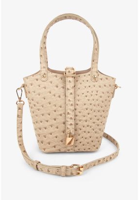 Textured Ostrich Handbag