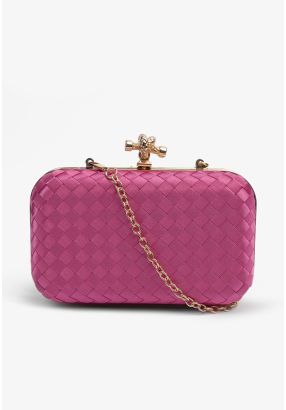Knot Clasp Modern Woven Clutch
