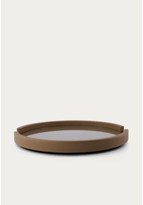 Wooden Tray With Leather Details