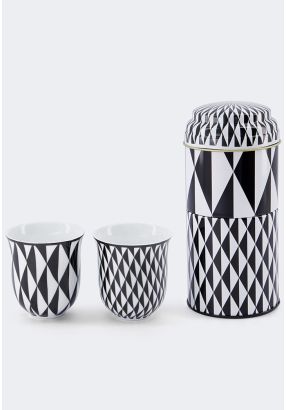 Bone China Tin Box With Espresso Cup 90 ml  (2 Pcs)