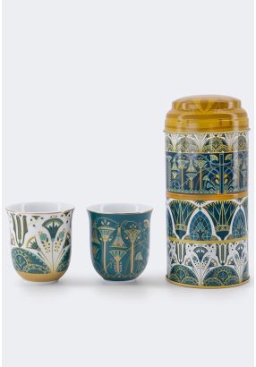 Bone China Tin Box With Espresso Cup 90 ml (2 Pcs)
