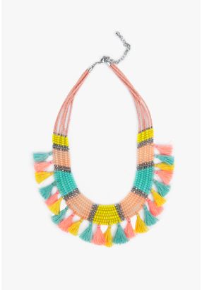 Vivid Multicolored Beaded Necklace
