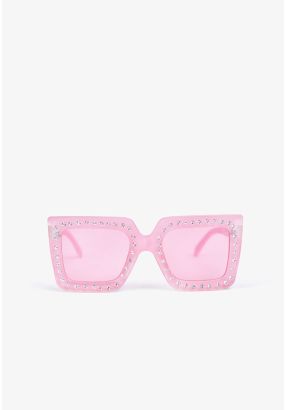 Crystal Embellished Oversize Glasses