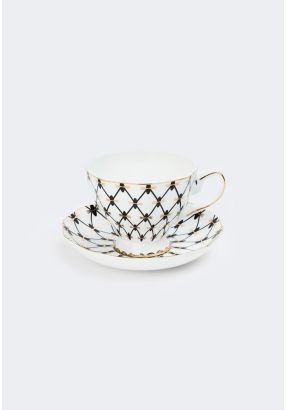 Bone China Coffee Cup & Saucer (2 Pcs)