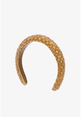 Quilted Geometrical Crystal Embellished Headband