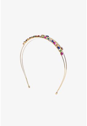 Embellished Crystal & Rhinestones Golden Headband