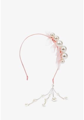 Embellished Faux Pearl and Charm Pendant Headband