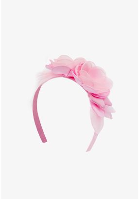 Embellished Floral Mesh Faux Feather Headband