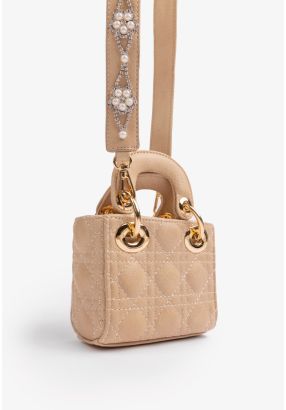 Quilted Small Hand bag with Strap