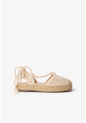 Woven Tie Ankle Straps Sandal