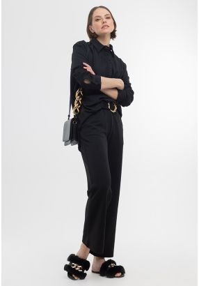 Elasticated Waist Solid Slim Fit Trouser