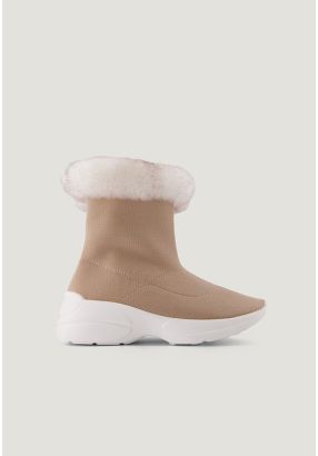 Faux Fur Knitted Boots
