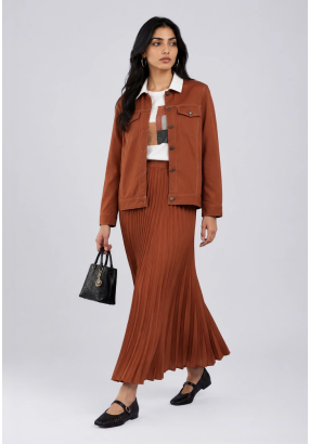Pleated Flared Basic Skirt