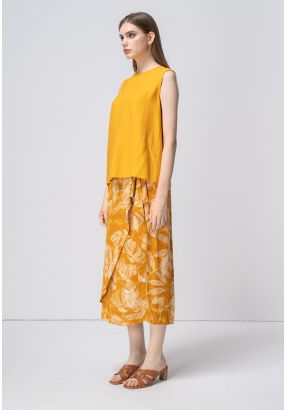 Printed Wrap Maxi Skirt