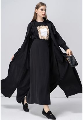 Open Front Long Coat