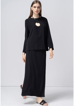 Wide Leg Solid Wrap Trouser