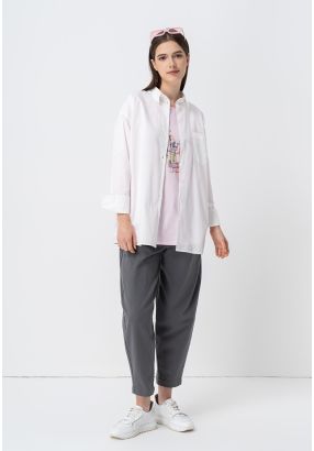 Semi Baggy Denim Solid Pants