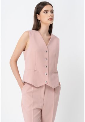 Single Breasted V-Neck Gilet