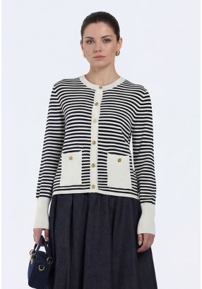 Striped Knitted Cardigan