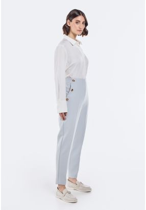 Gold Buttons Embellished Trousers
