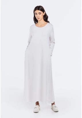Solid A-Line Maxi Basic Dress