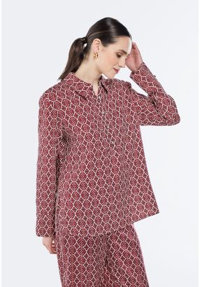 Geometric Print Blouse