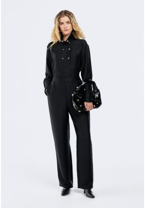 Solid Textured Trousers