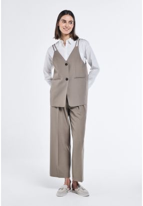 Contrast Waistband Trousers