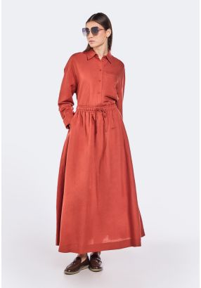 Flared Linen Skirt