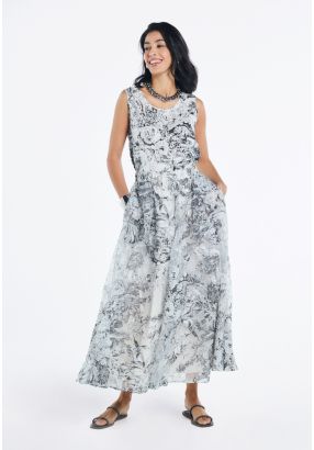 Floral Printed Organza Skirt